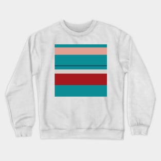 An unparagoned brew of Blood (Animal), Pastel Pink, Silver, Dark Cyan and Philippine Indigo stripes. Crewneck Sweatshirt